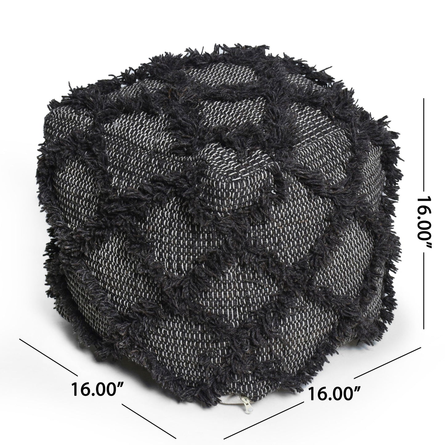 Jumanji - Handcrafted Wool And Cotton Pouf - Brown Home Essentials