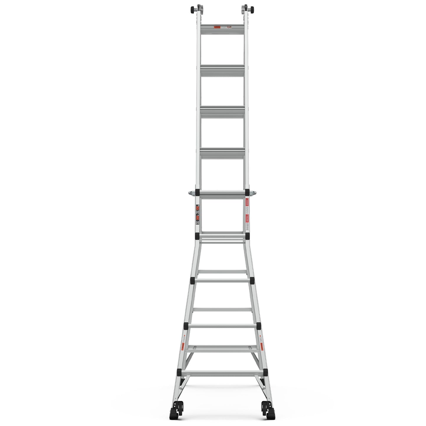 22' Aluminum Multi-Position Ladder With Wheels, 300 Lbs Weight Rating - Metallic Gray Daily Nest