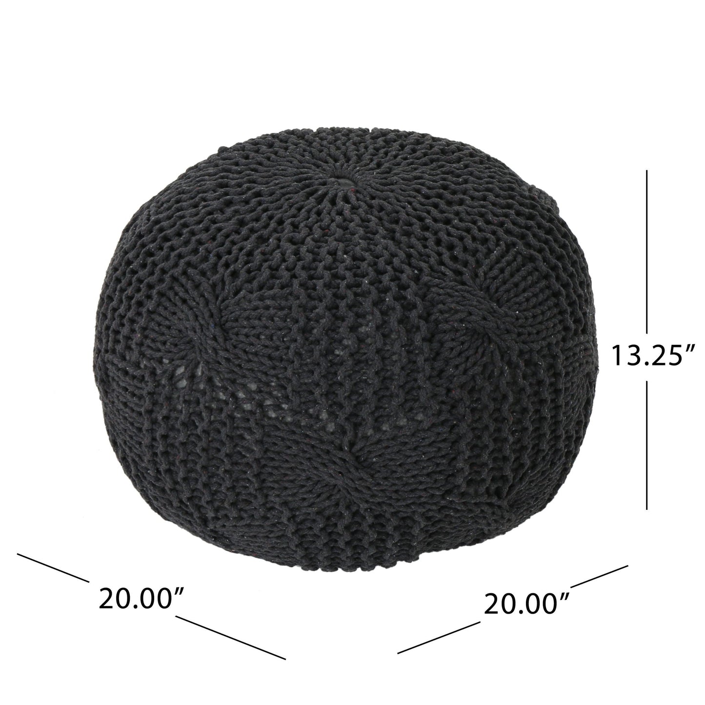 Bordeaux - Knitted Cotton Round Pouf Home Essentials