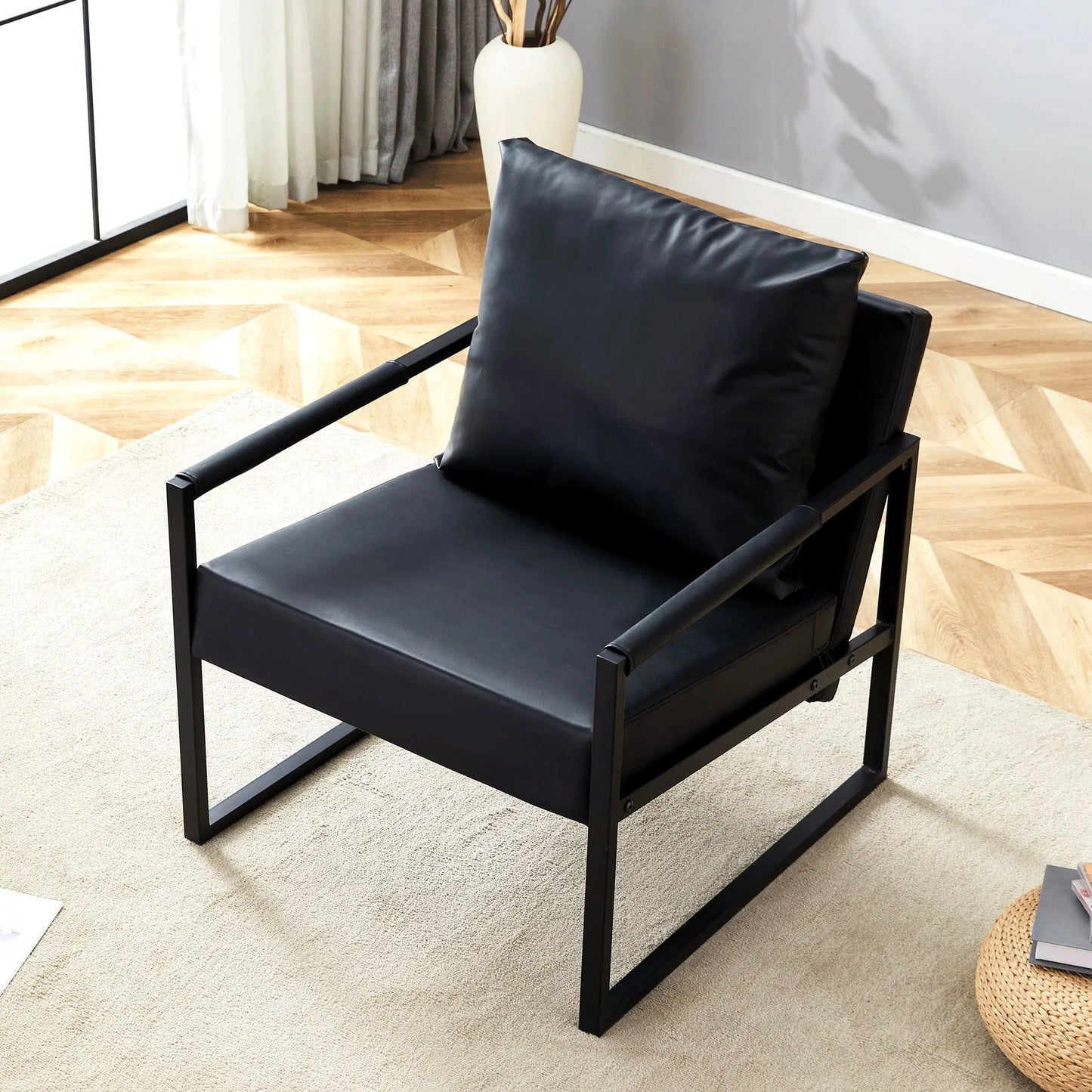 Classic And Metal Frame Sofa, Ergonomically Designed, A Perfect Blend Of Modern And Industrial Styles Home Essentials