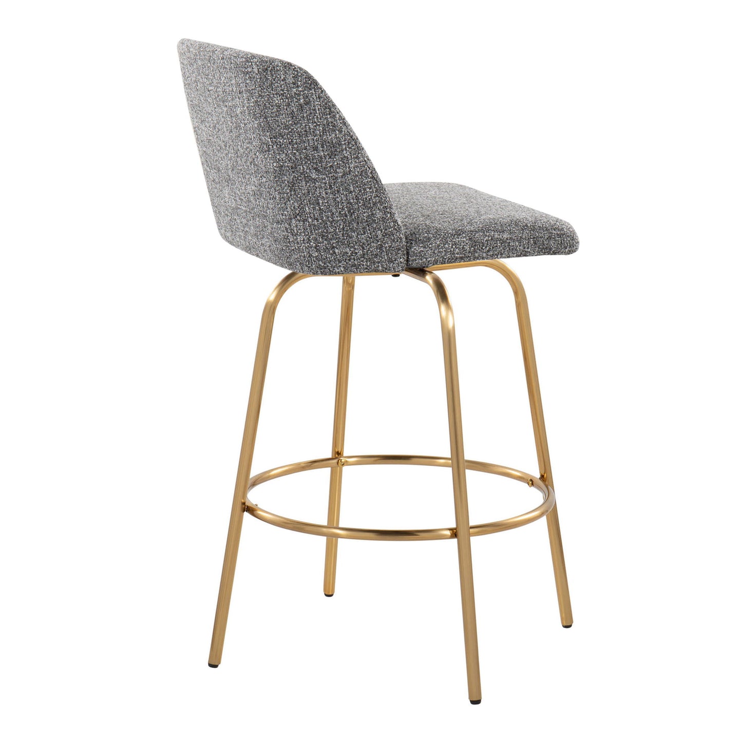 Toriano - Contemporary, Fixed Height Counter Stool With Swivel With Round Footrest (Set of 2) Lumi Source