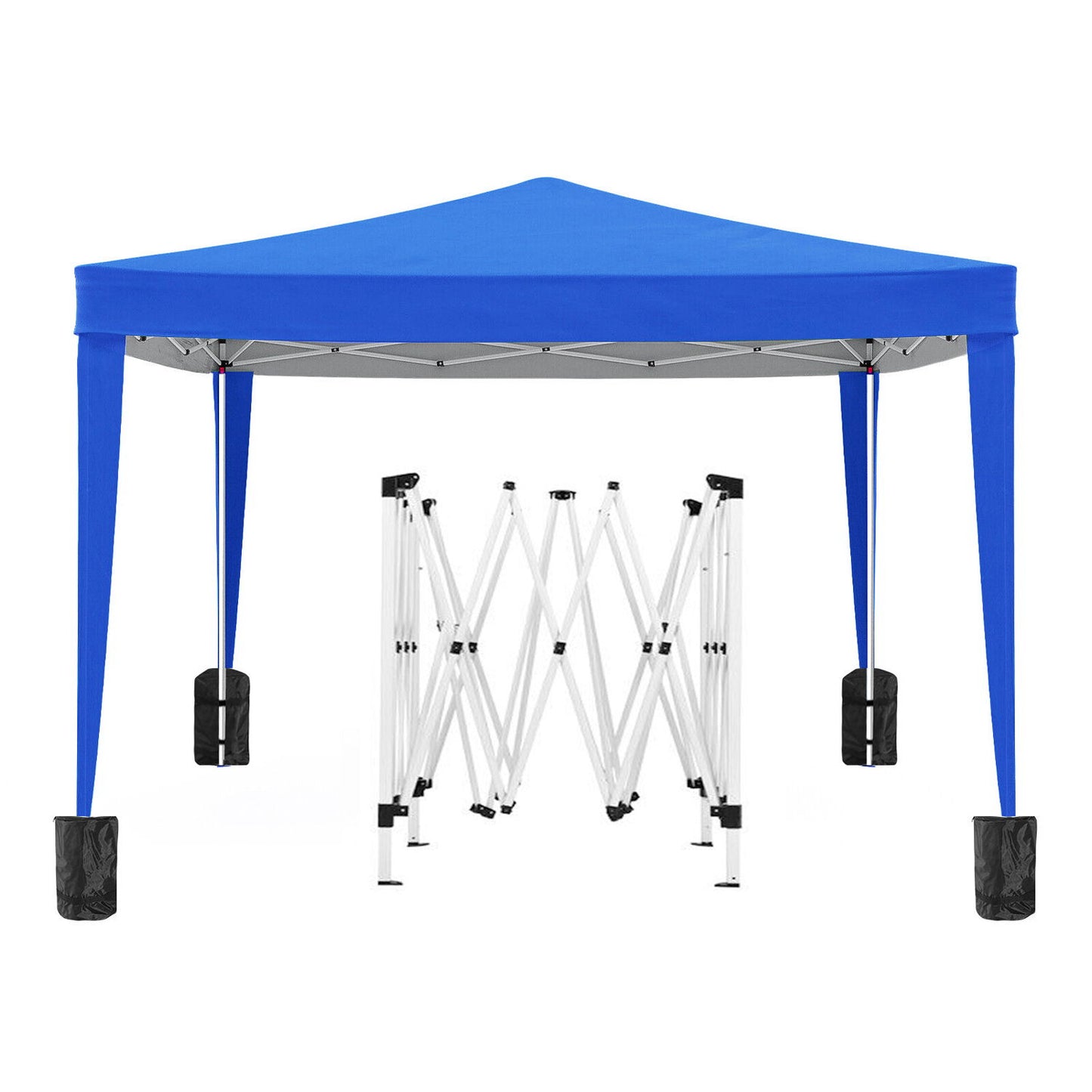 10'X10' Folding Canopy With 4 Removable Sidewalls Outdoor Event Shelter UPF 50+ Gazebo Portable Tents For Parties Beach Camping Wedding Ez Pop Up Canopy 4 Pieces Weight Bag + Carry Bag Home Essentials
