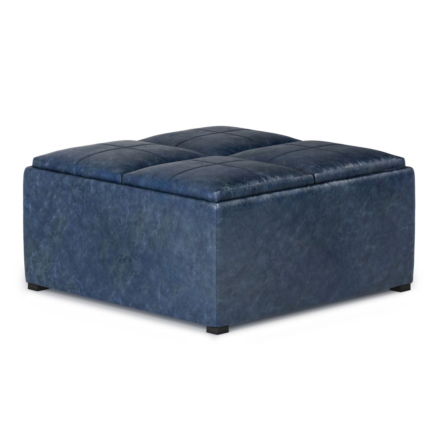 Avalon - Square Coffee Table, Storage Ottoman Simpli-Home