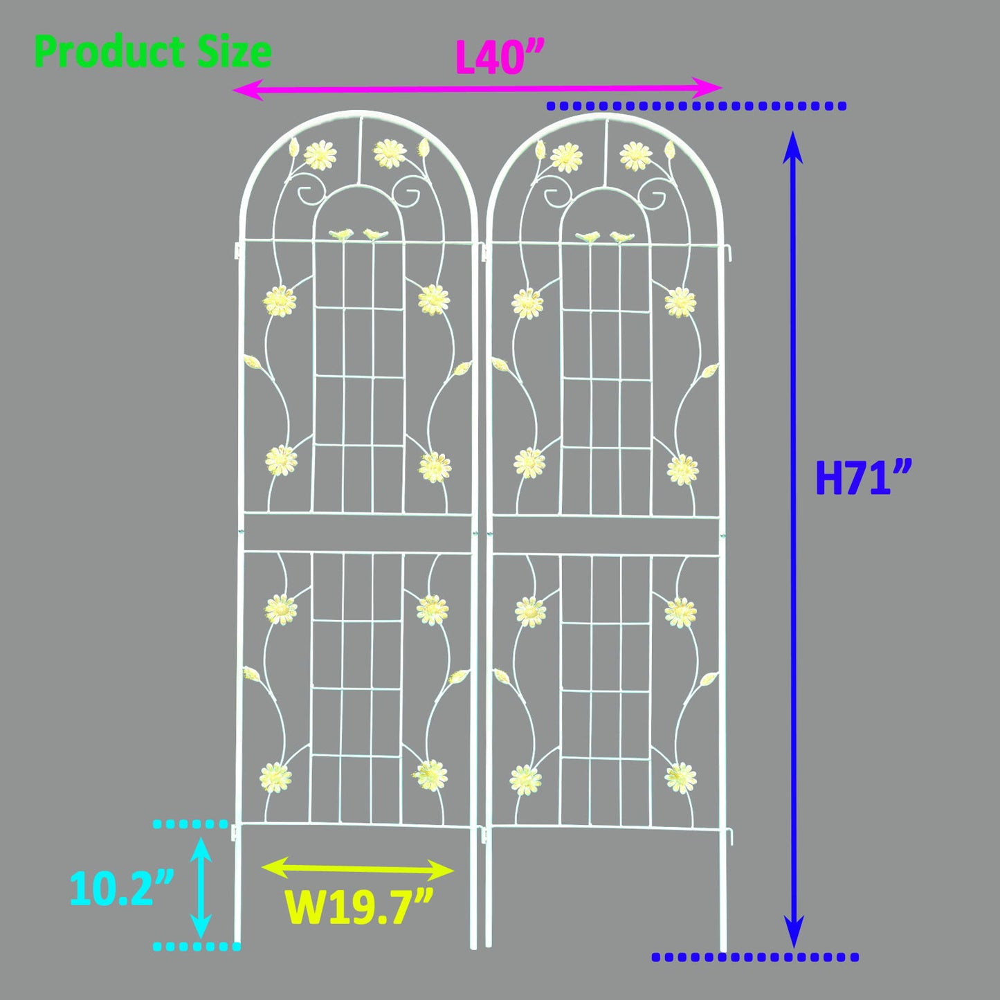 Metal Garden Trellis Rustproof Trellis For Climbing Plant Outdoor Flower Support Daily Nest