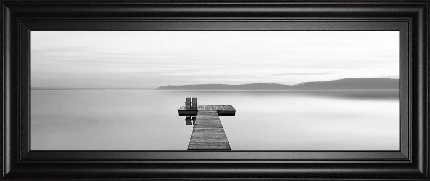 18x42 Black & White Water Panel XII By James McLoughlin - Dark Gray Classy Living