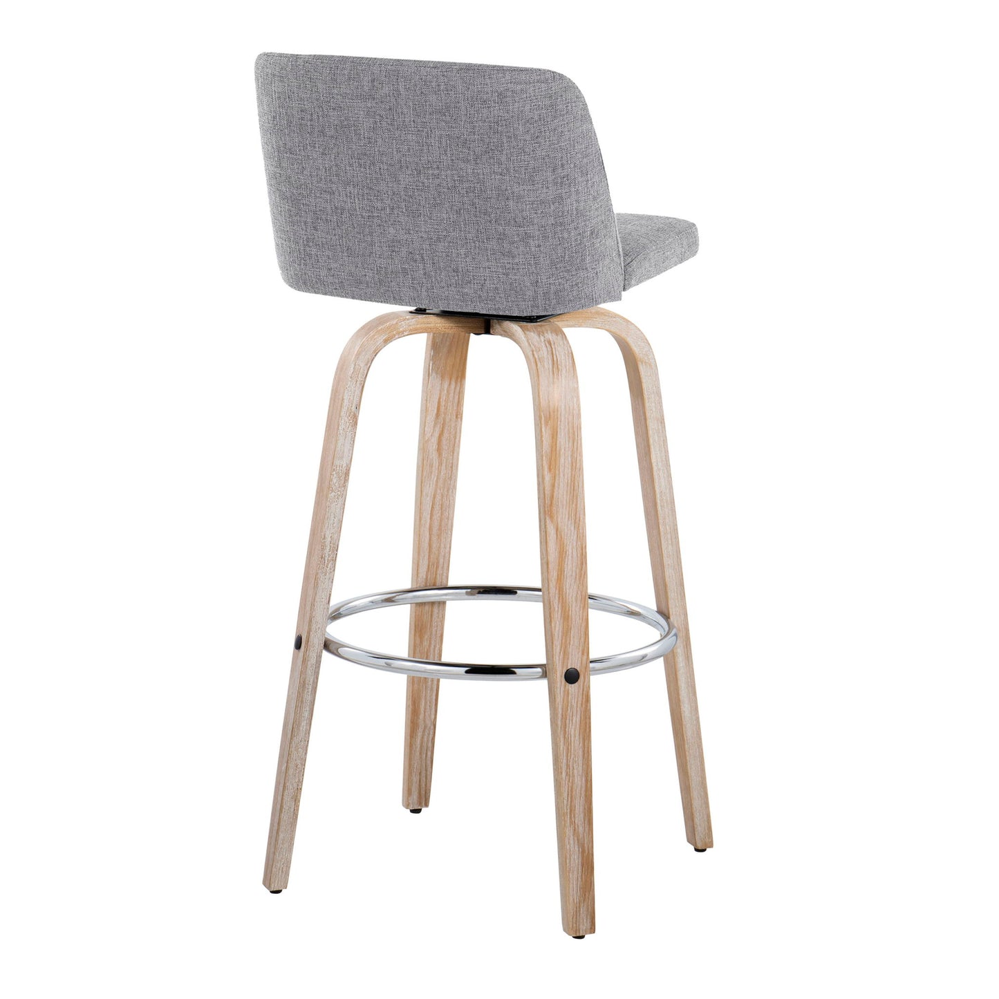 Toriano - Contemporary Fixed Height Barstool With Swivel & Round Footrest (Set of 2) Lumi Source