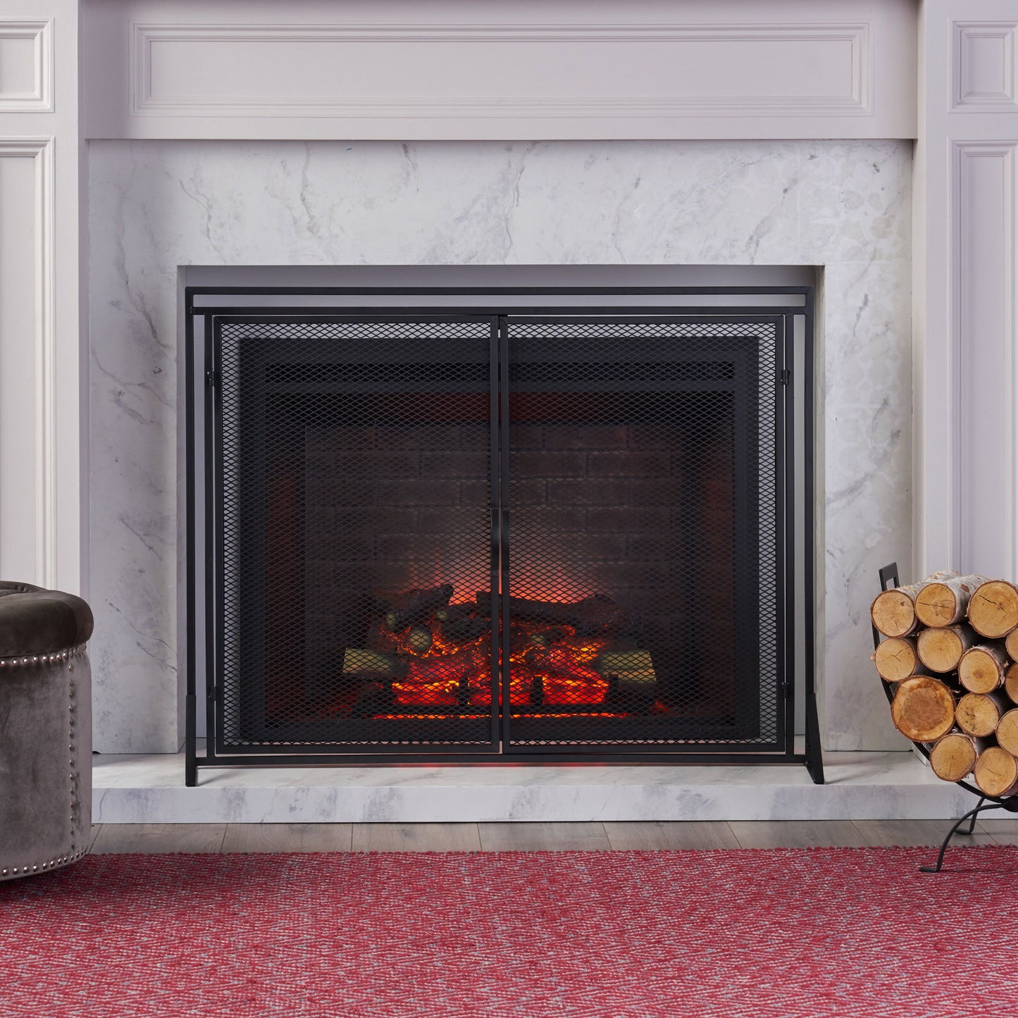 Samantha - Iron Fireplace Screen 2 Door Design Noble House