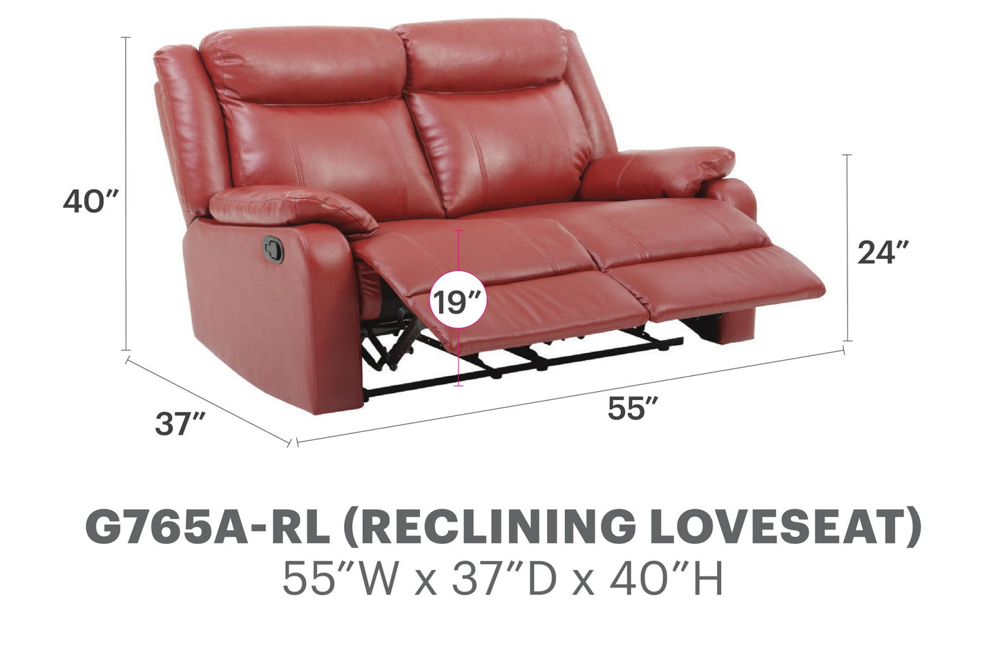 Stylish Reclining Loveseat For Two Glory Furniture
