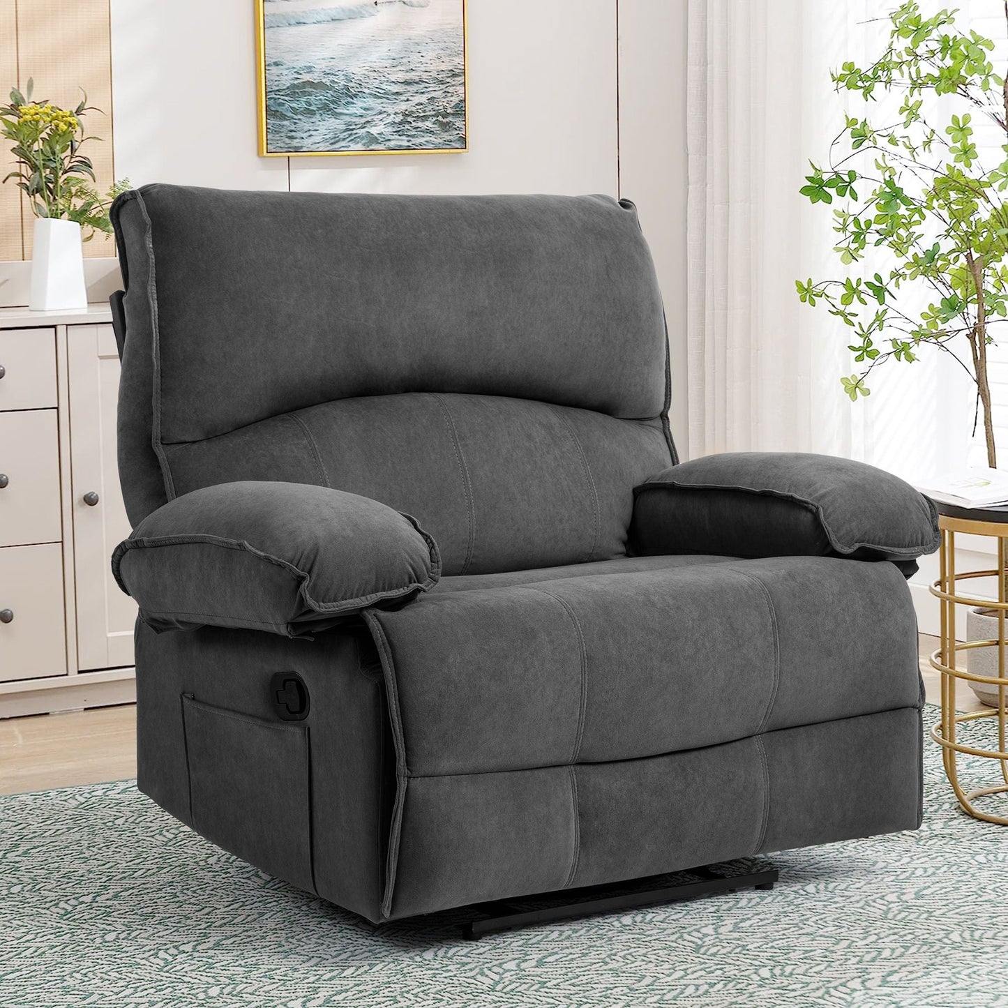 Oversized Manual Recliner Chair Sofa For Living Room Home Essentials