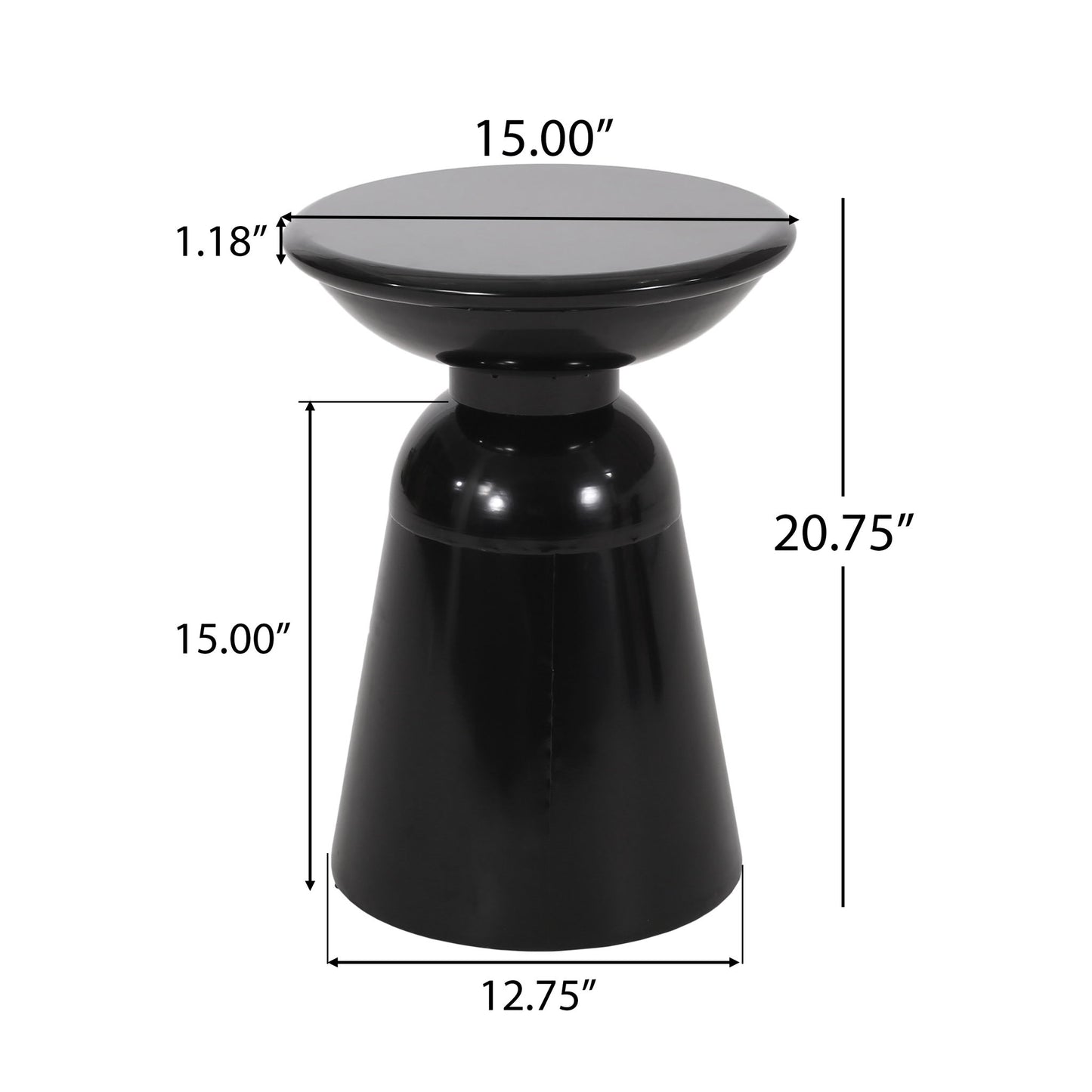 Outdoor Modern Metal End Large Table Noble House