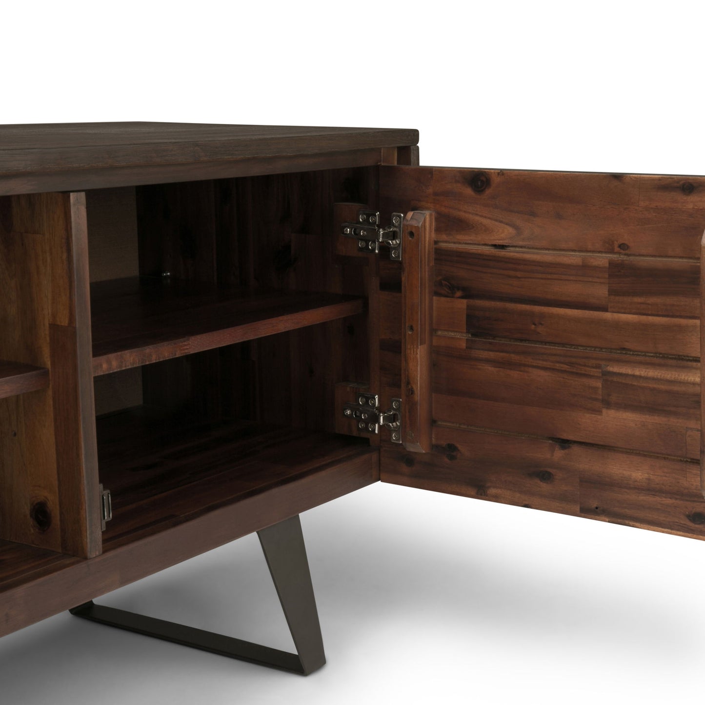 Lowry - TV Media Stand - Distressed Charcoal Brown Simpli-Home