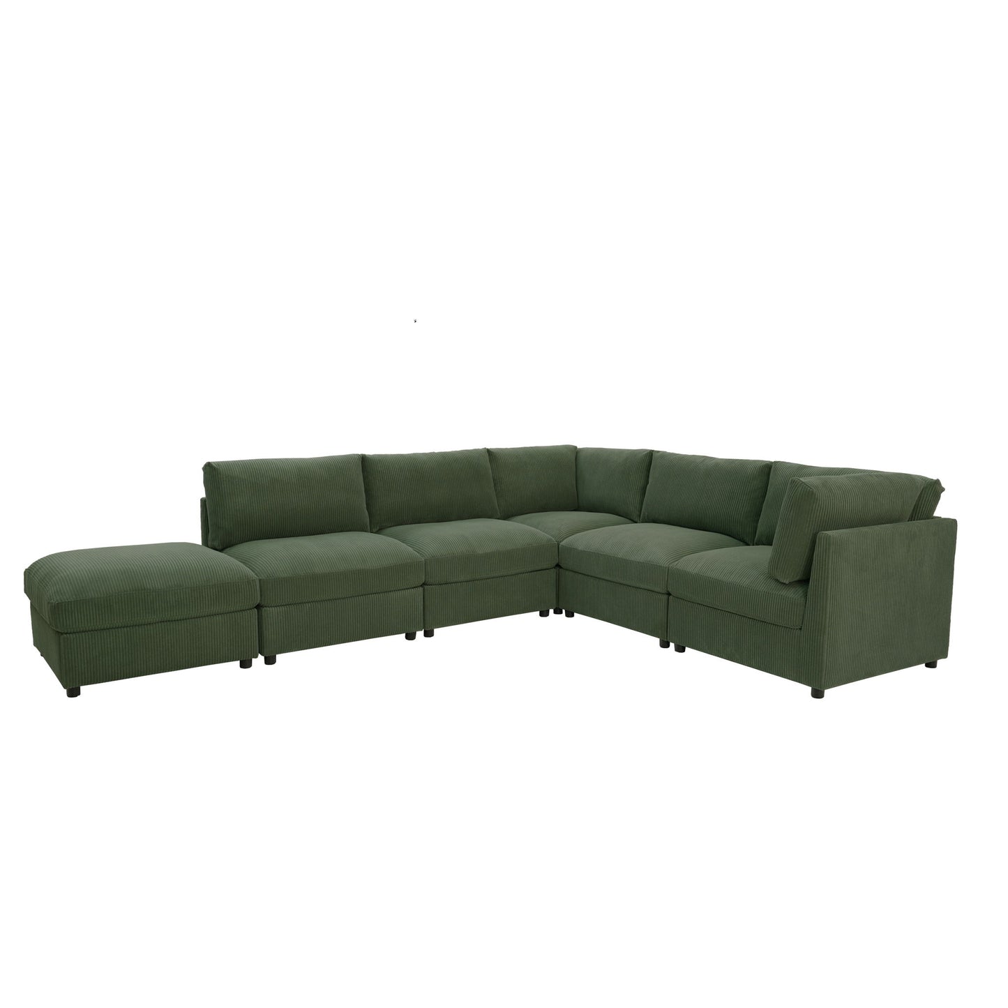 Reversible Modular Sectional & Custom Configuration And Premium Upholstery - Dark Green Home Essentials