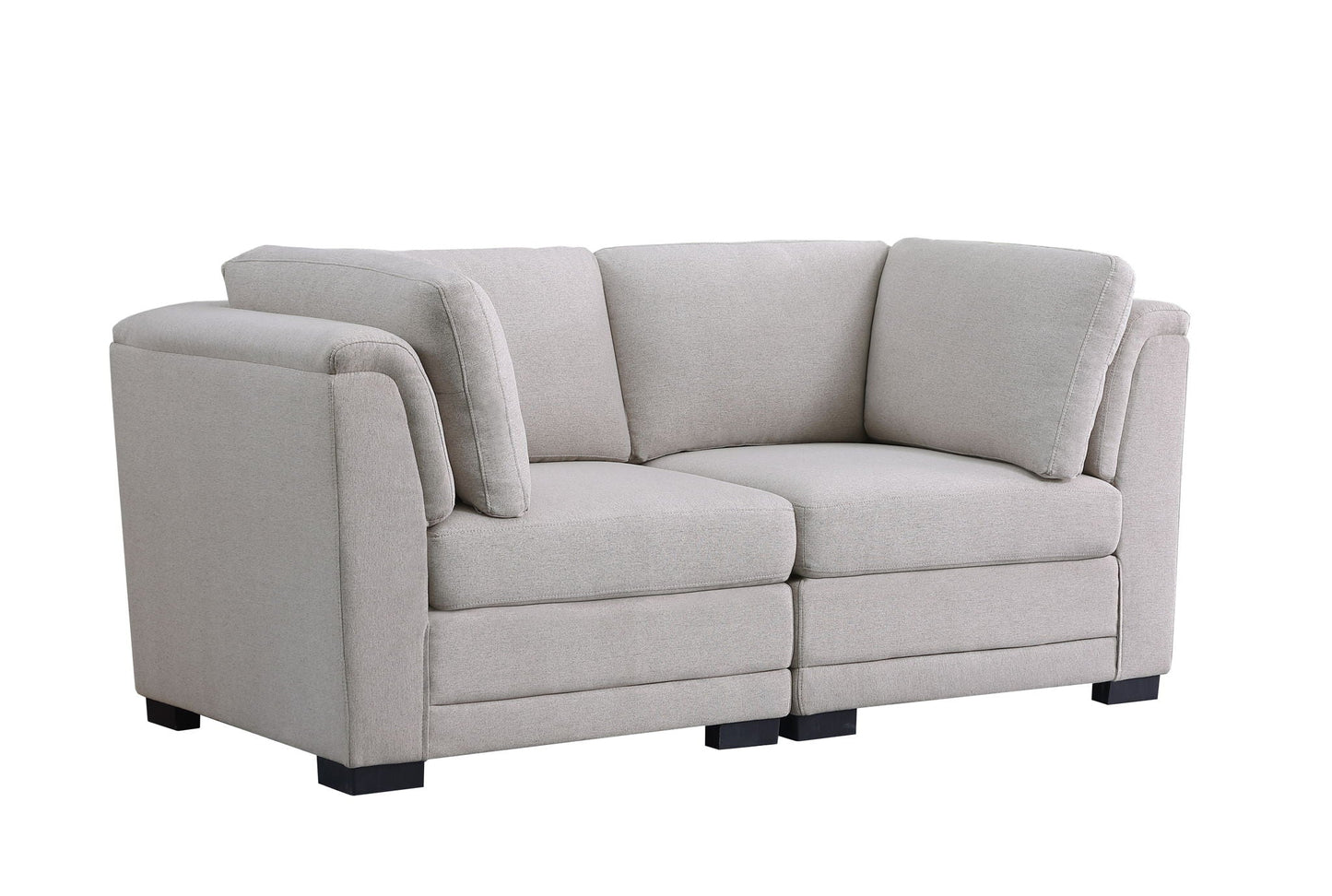 Kristin - Linen Fabric Loveseat - Light Gray Lilola Home