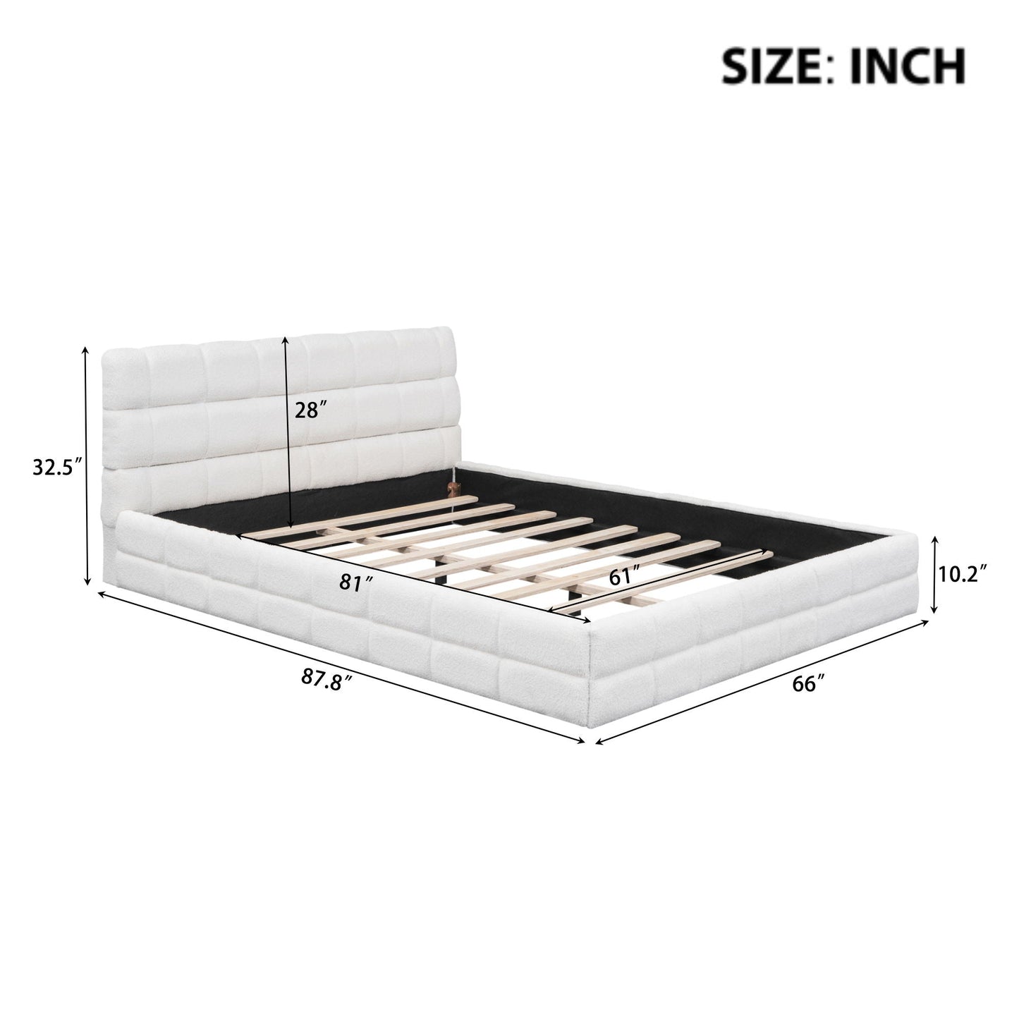 Upholstered Platform Bed With Headboard Dreamland