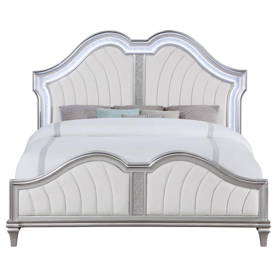 Evangeline - Wood LED Panel Bed CoasterElevations