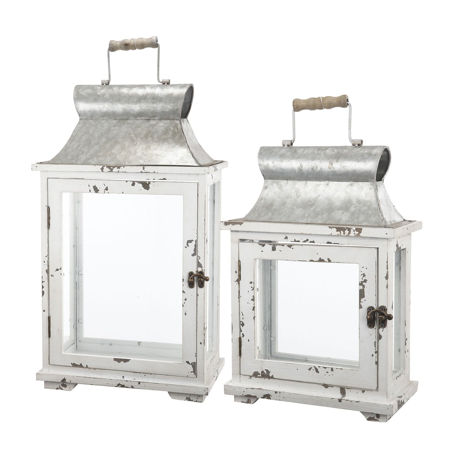 Wooden Candle Lantern Decorative, Hurricane Lantern Holder Decor For Indoor Outdoor, Home Garden Wedding - White Daily Nest