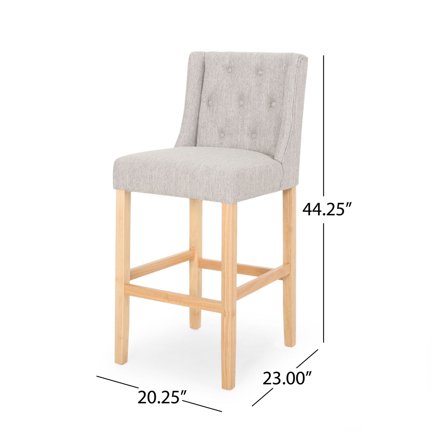 Vienna - Contemporary Fabric Tufted & Wingback Counter Stools (Set of 2) Noble House