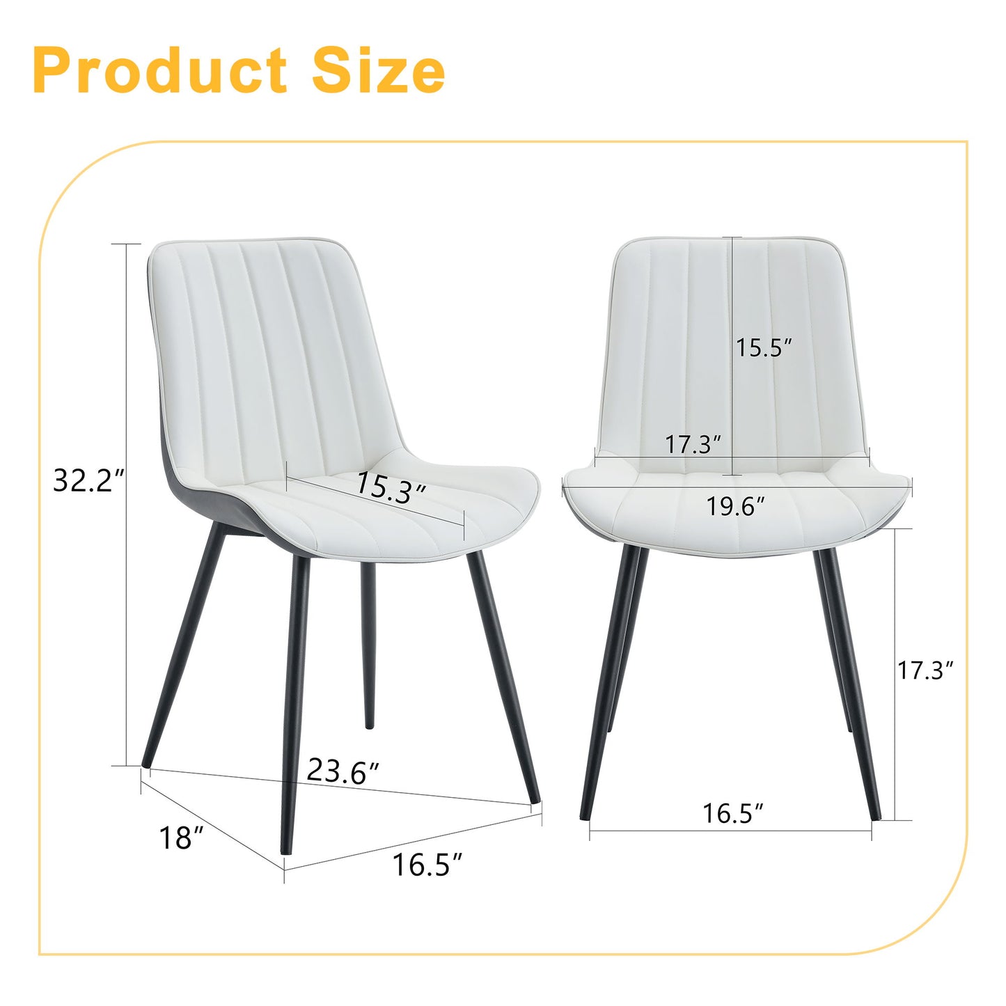 Modern Minimalist Dining Chair Set, Extended Seat Cushion Home Essentials