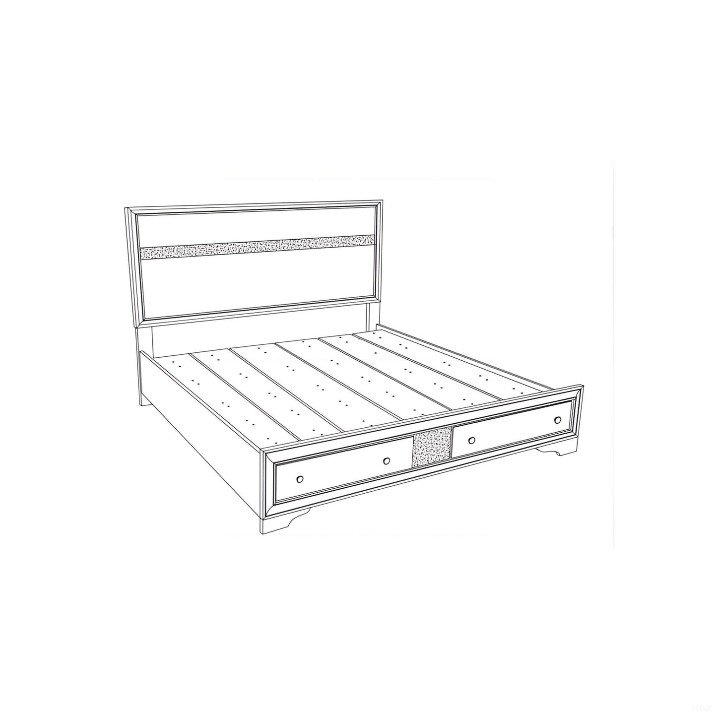 Madrid - Queen Bed With Storage Drawers And Nickel Handles - Black Glory Furniture