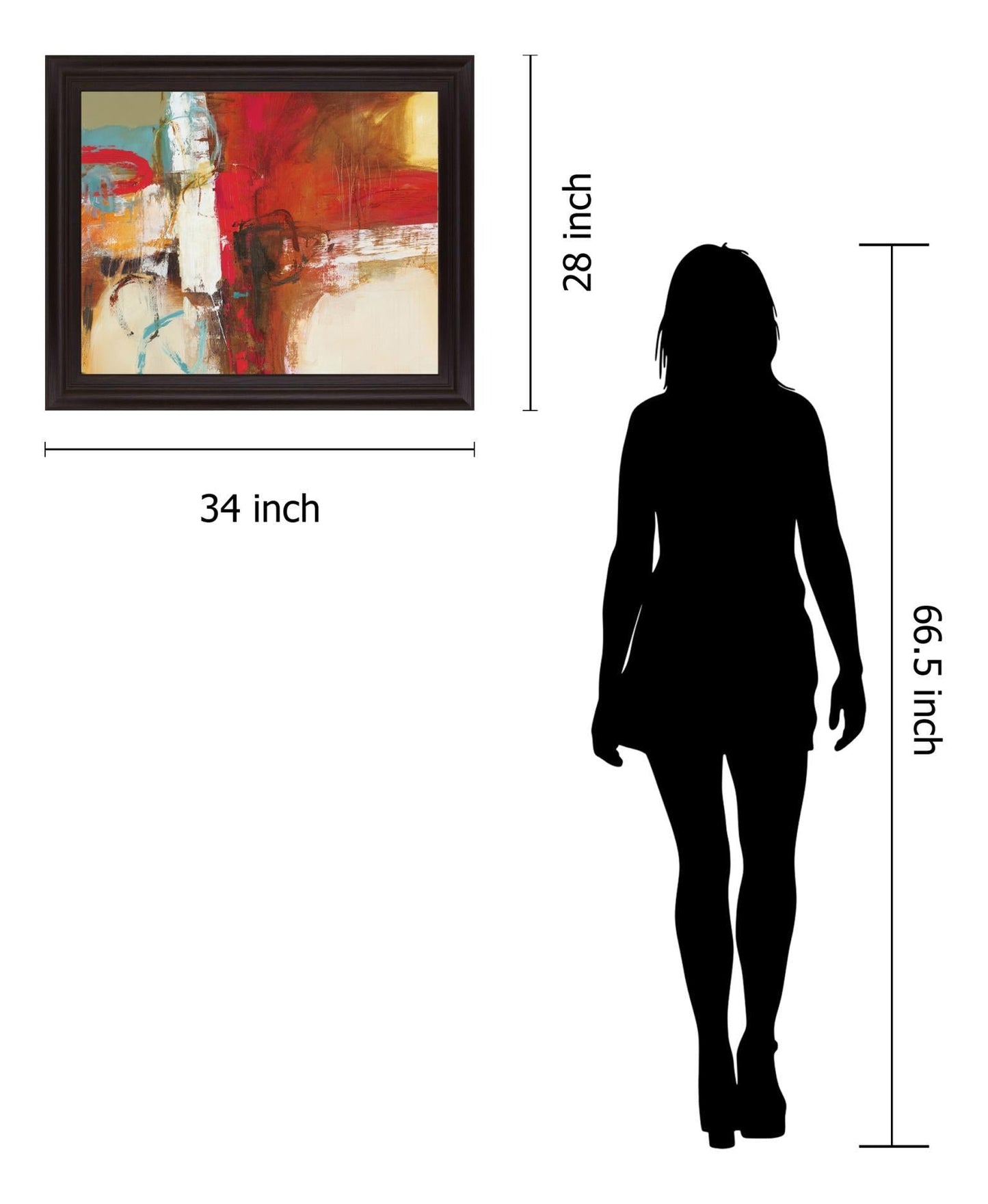 Scarlet Fusion - 28" x 34" Framed Wall Art Classy Art