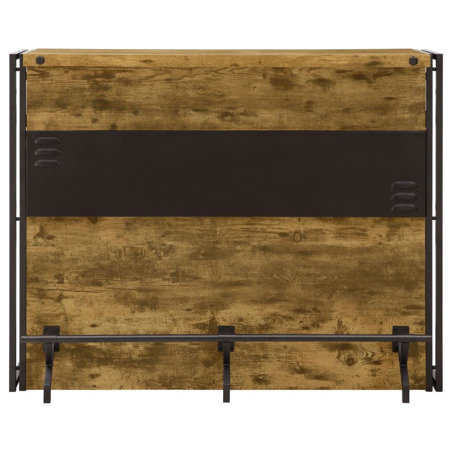 Renaldi - 3-Shelf Home Bar Wine Cabinet - Rustic Nutmeg CoasterEveryday