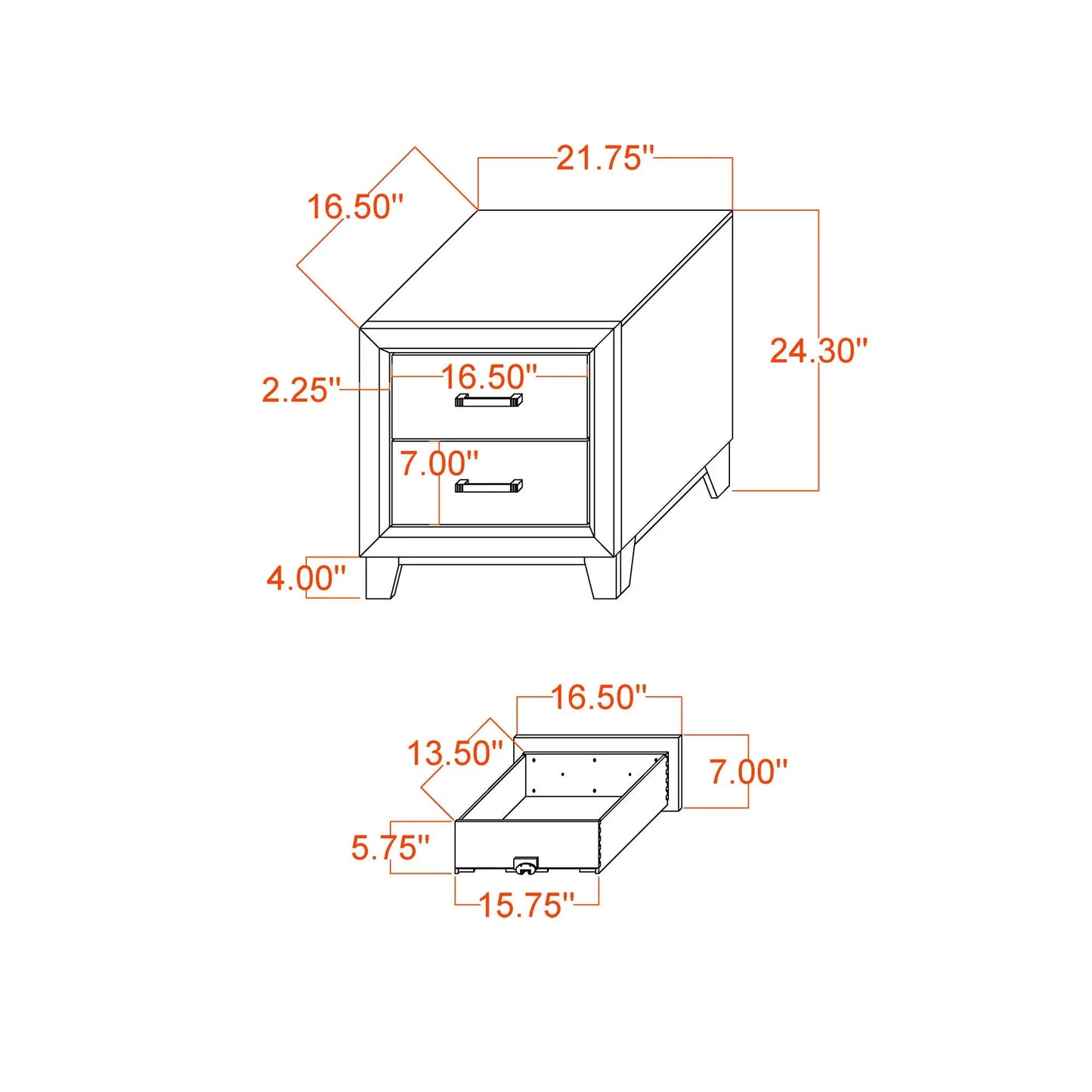 Soluto - Nightstand - Gray / Black Global Furniture USA