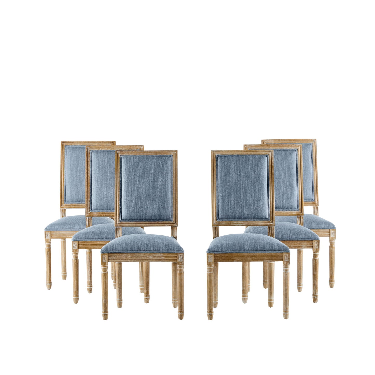 French Country Style Dining Chair With Upholstered Seating And Fluted Legs Noble House