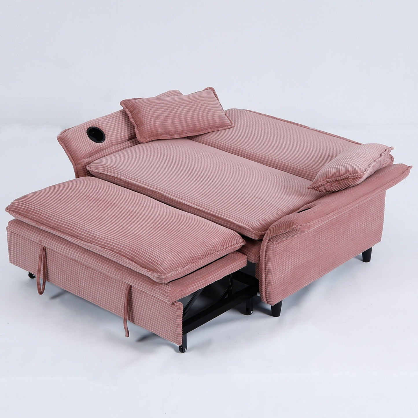 Modern Fabric Multi-Functional Sofa Bed With Adjustable Armrests And Backrests Home Essentials