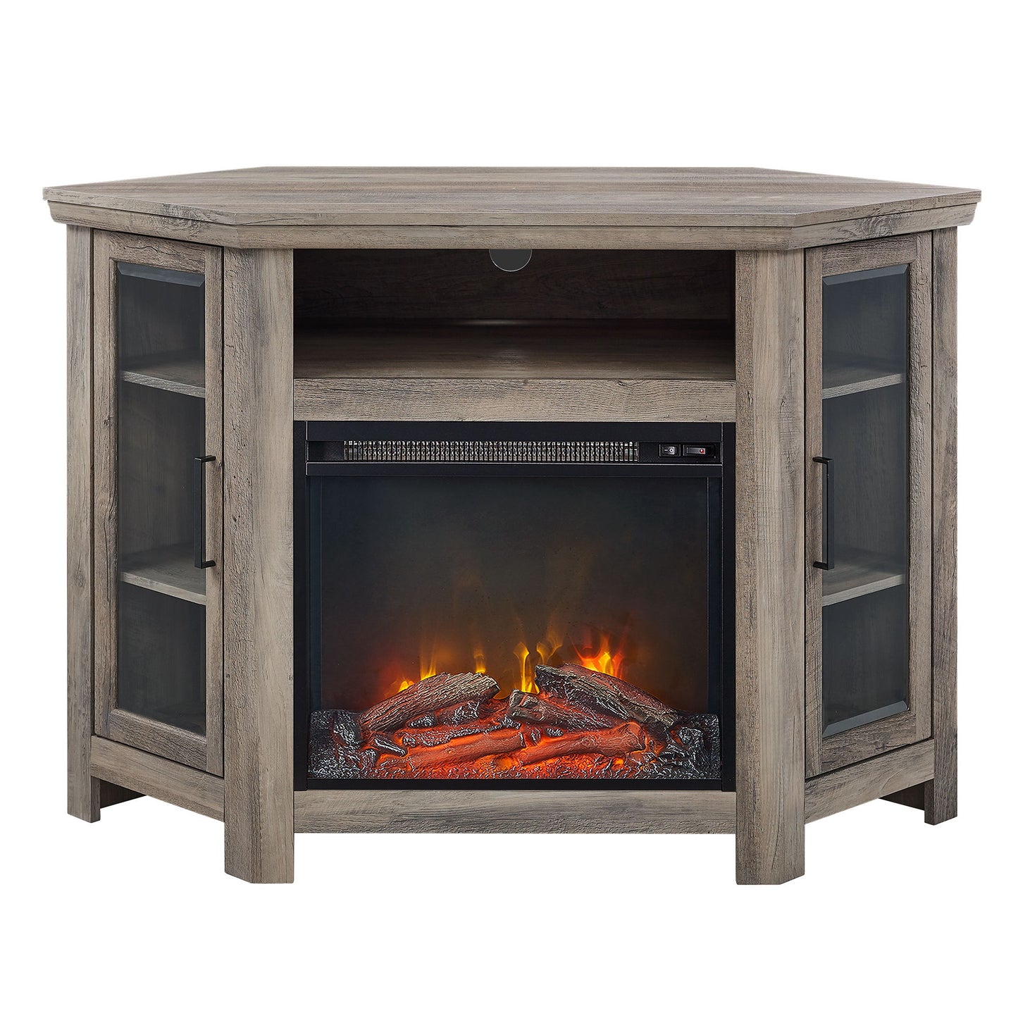 Classic Glass Door Fireplace TV Stand For Tvs Up To 55" Walker Edison