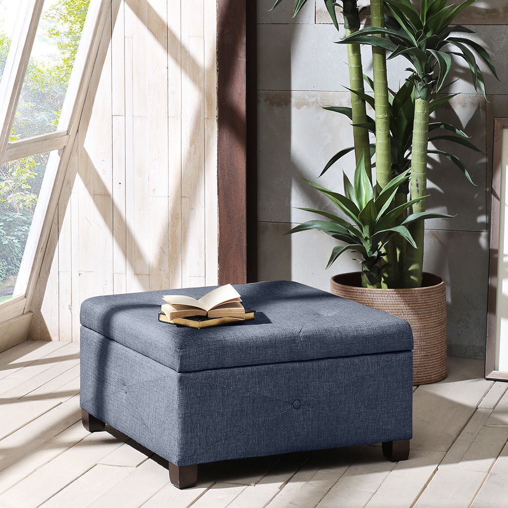 Della - Ottoman - Blue Madison Park