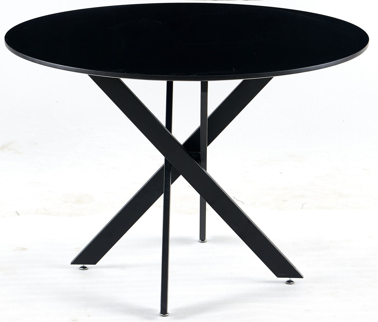 Mid-Century Dining Table For 4 - 6 People With Round MDF Table Top, Pedestal Dining Table, End Table Leisure Coffee Table, Cross Leg Home Essentials