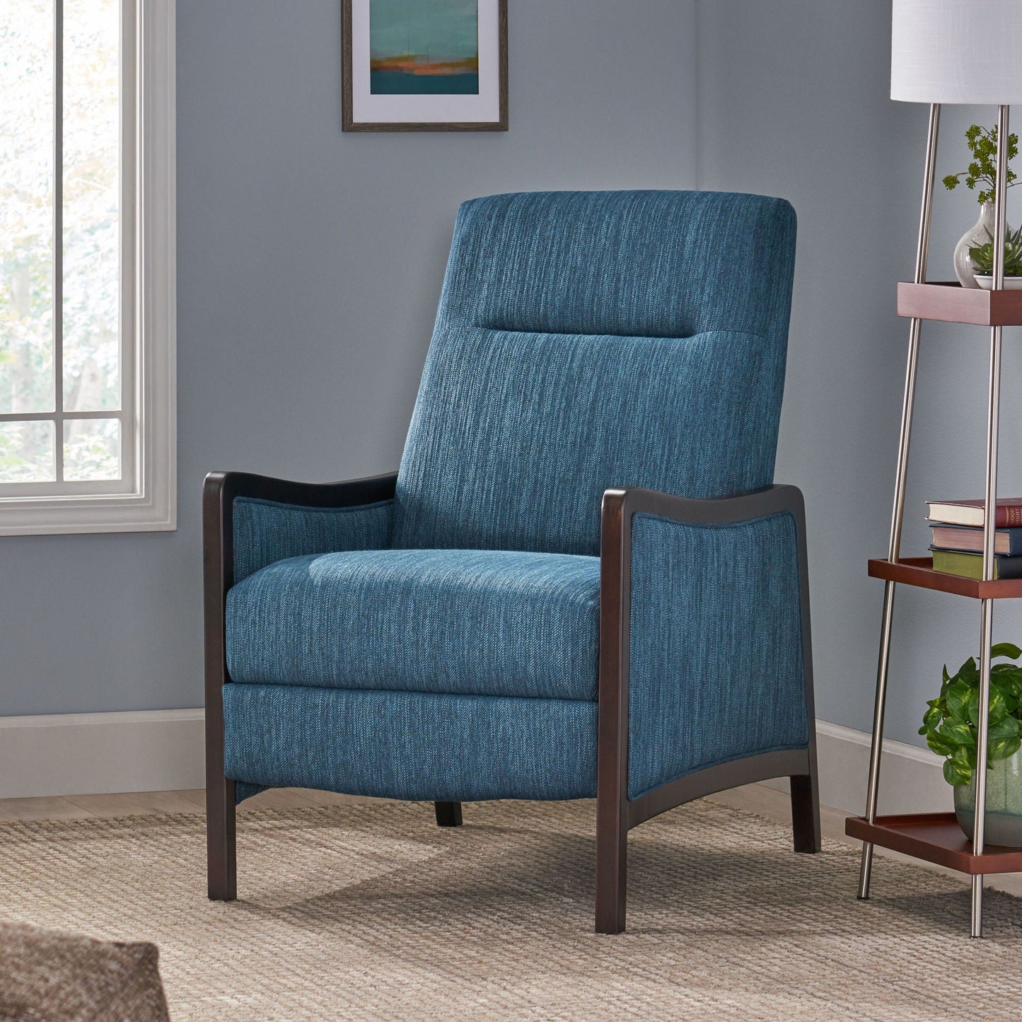 Drury - Contemporary Fabric Upholstered Pushback Recliner Noble House