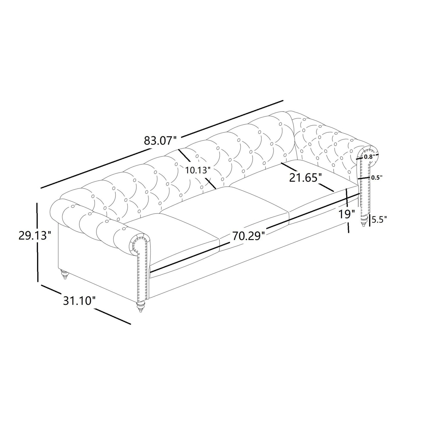 Anina - Sofa - Blue Global Furniture USA