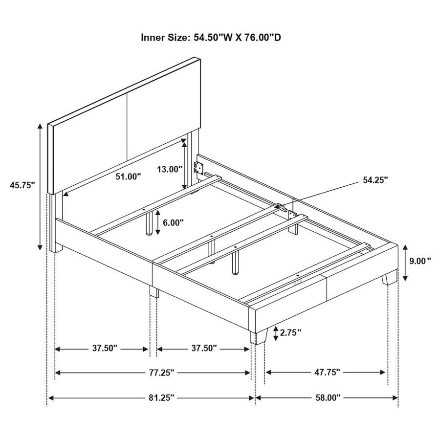 Dorian - Upholstered Panel Bed CoasterEveryday