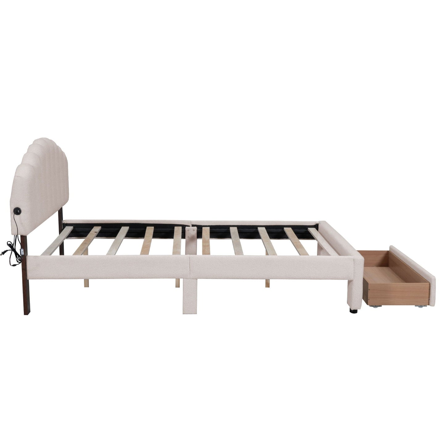 Upholstered Platform Bed With Drawer Halcyon Home