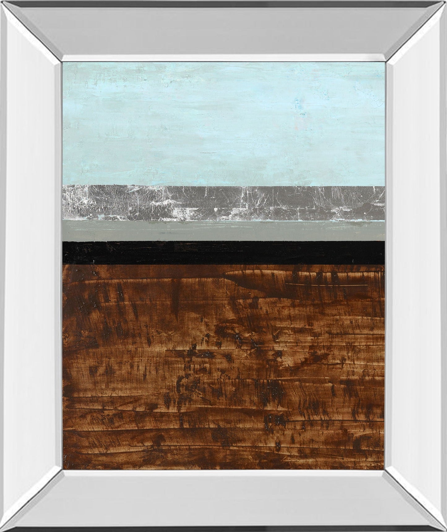 Textured Light I By Natalie Avondet - Mirror Framed Print Wall Art - Dark Brown Classy Art
