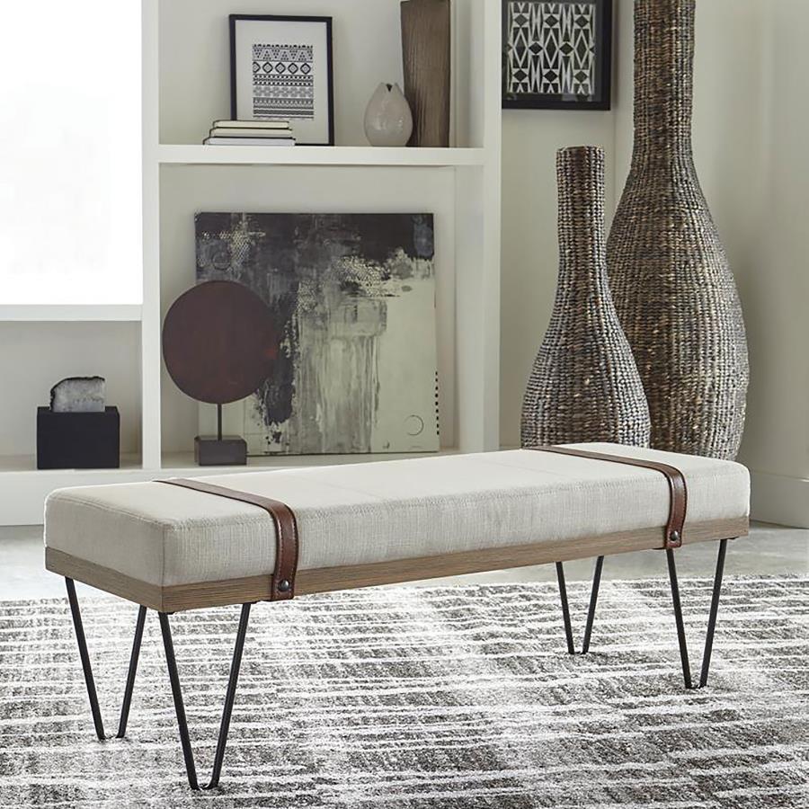 Austin - Fabric Upholstered Accent Bench - Beige CoasterEssence