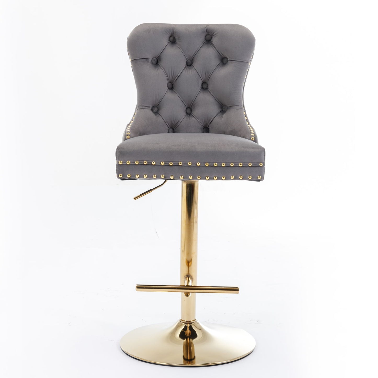 Thick Golden Swivel Velvet Barstools Adjusatble Seat Height From 25-33", Modern Upholstered Bar Stools With Backs Comfortable Tufted For Home Pub And Kitchen Island (Set of 2) Home Essentials