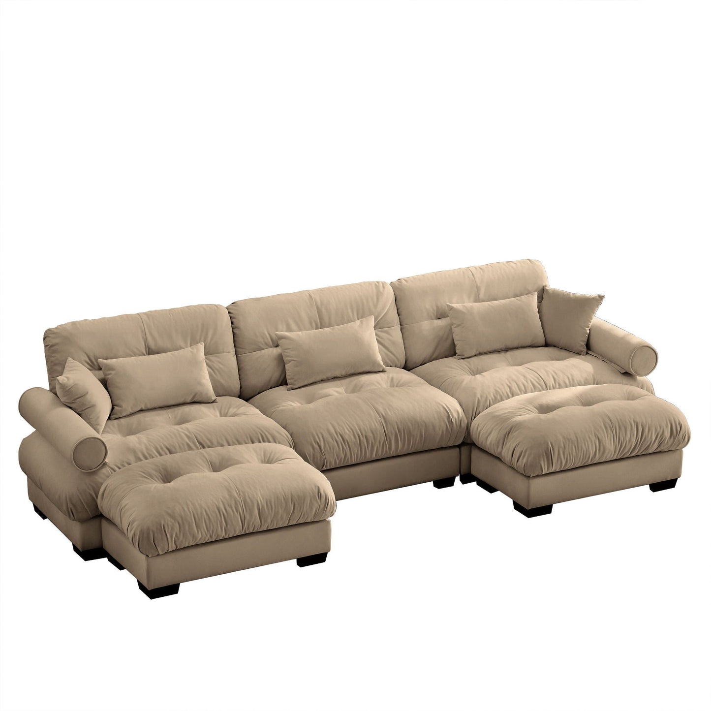 Super Comfort Oversized Modular Sectional Sofa With Movable Ottoman - Snoozhouse