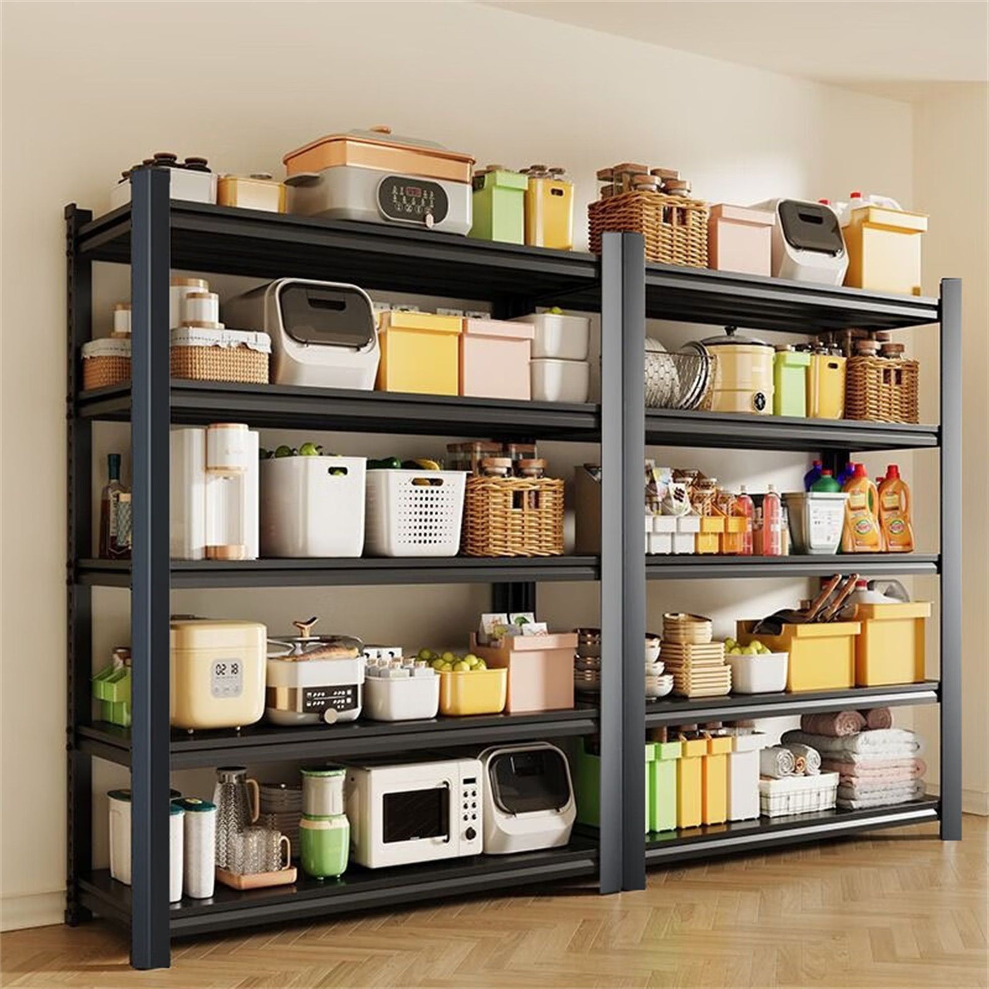 Tall Metal Shelves With Removable Dividers Are High Capacity And Load Bearing For Garages, Kitchens And Offices Daily Nest