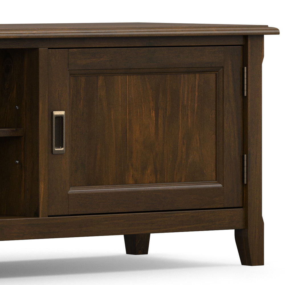 Burlington - Low TV Media Stand - Mahogany Simpli-Home