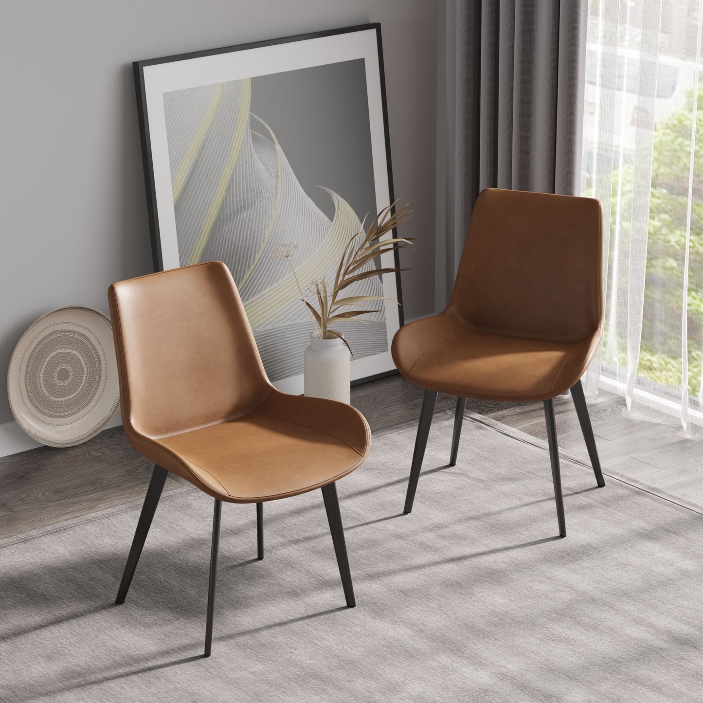 Modern Dining Chair Living Room Metal Leg Dining Chair (Set of 2) Home Essentials