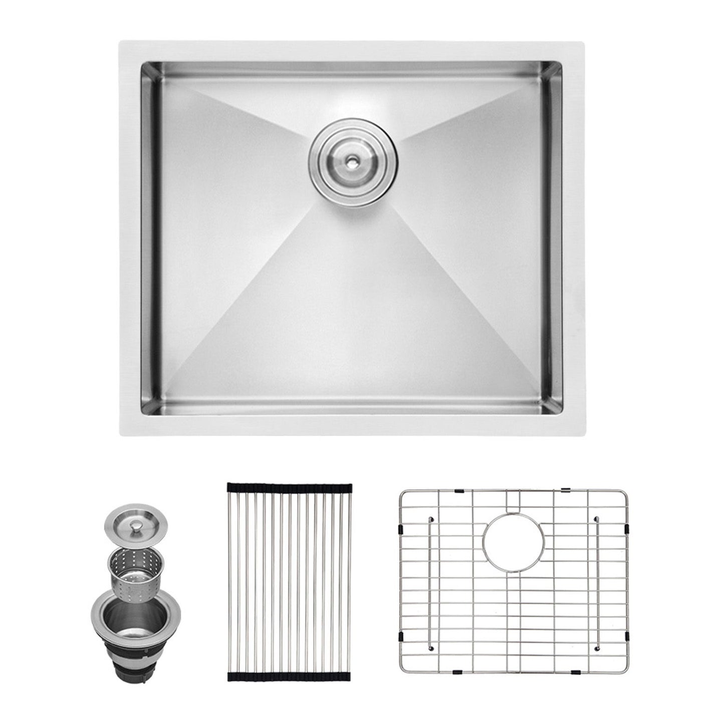 Undermount Steel Kitchen Sink, Deep Single Bowl Basin Daily Nest