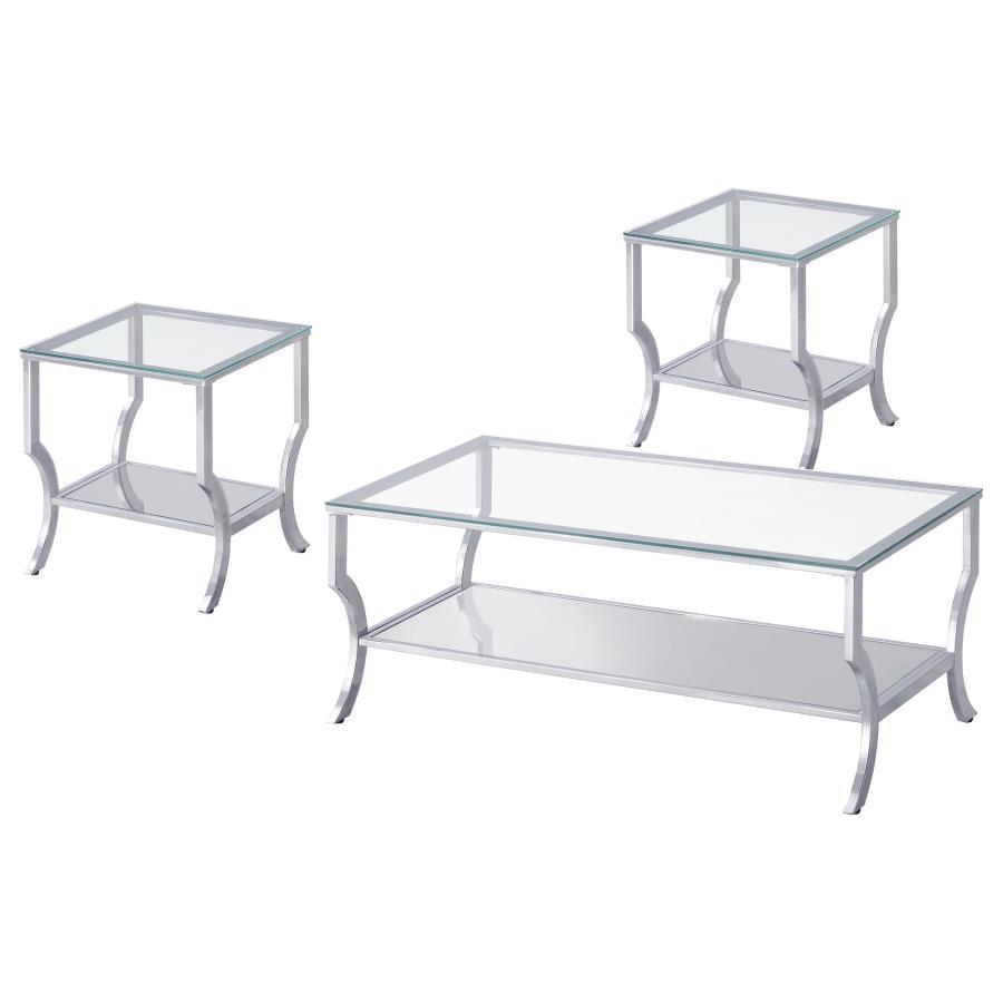 Saide - Glass Top Coffee And End Table Set Coaster Fine Furniture