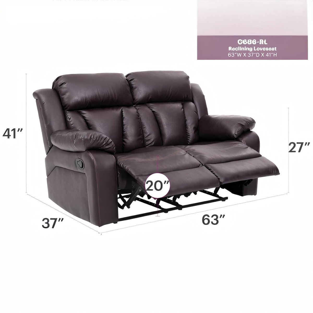 Daria - Reclining Loveseat For Relaxation - Dark Brown Glory Furniture