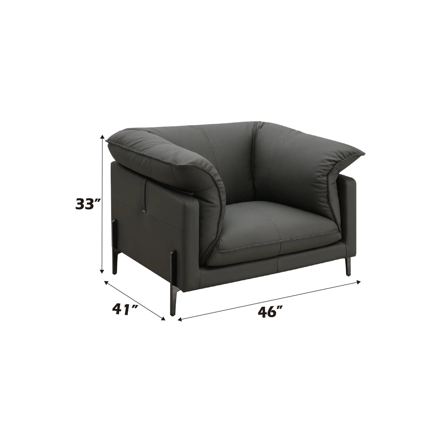 Tadi - Top Grain Leather Chair - Black Acme