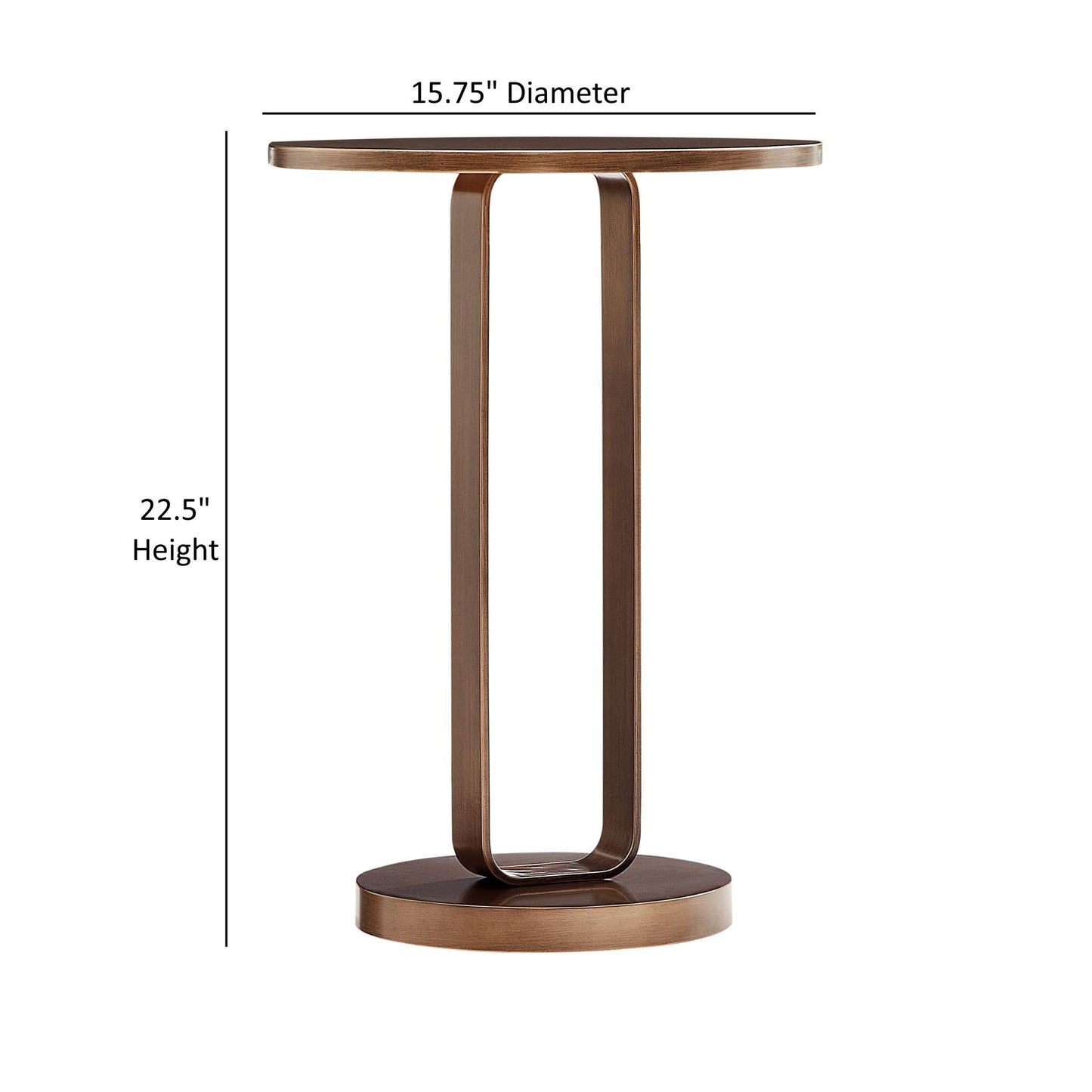 Tareel - Round Accent Table With Open Oval Pedestal - Antique Bronze Home Essentials