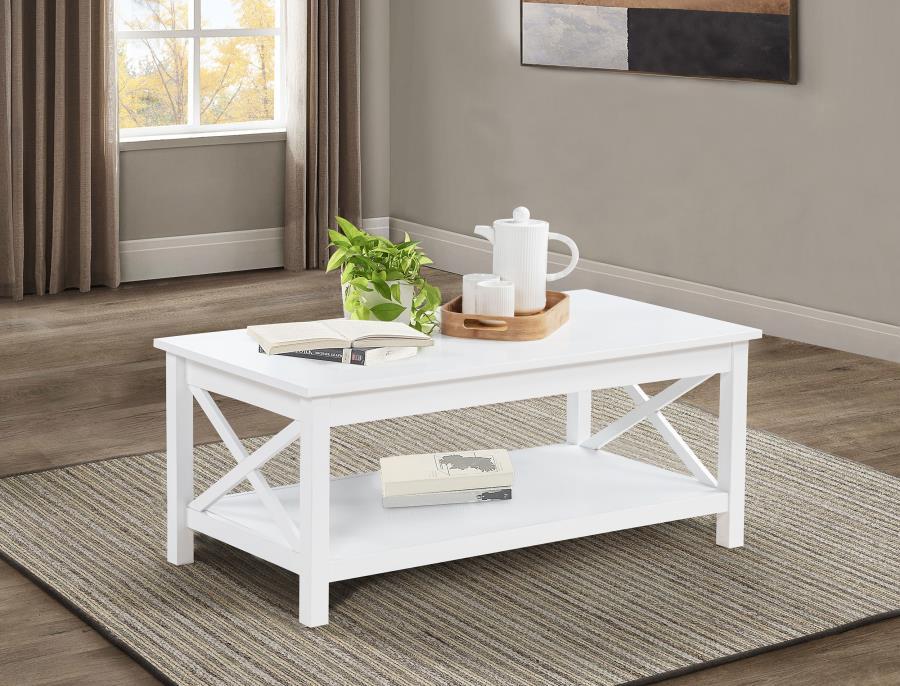 Skyview - 44" Rectangular Lift Top Coffee Table - White Coaster Fine Furniture