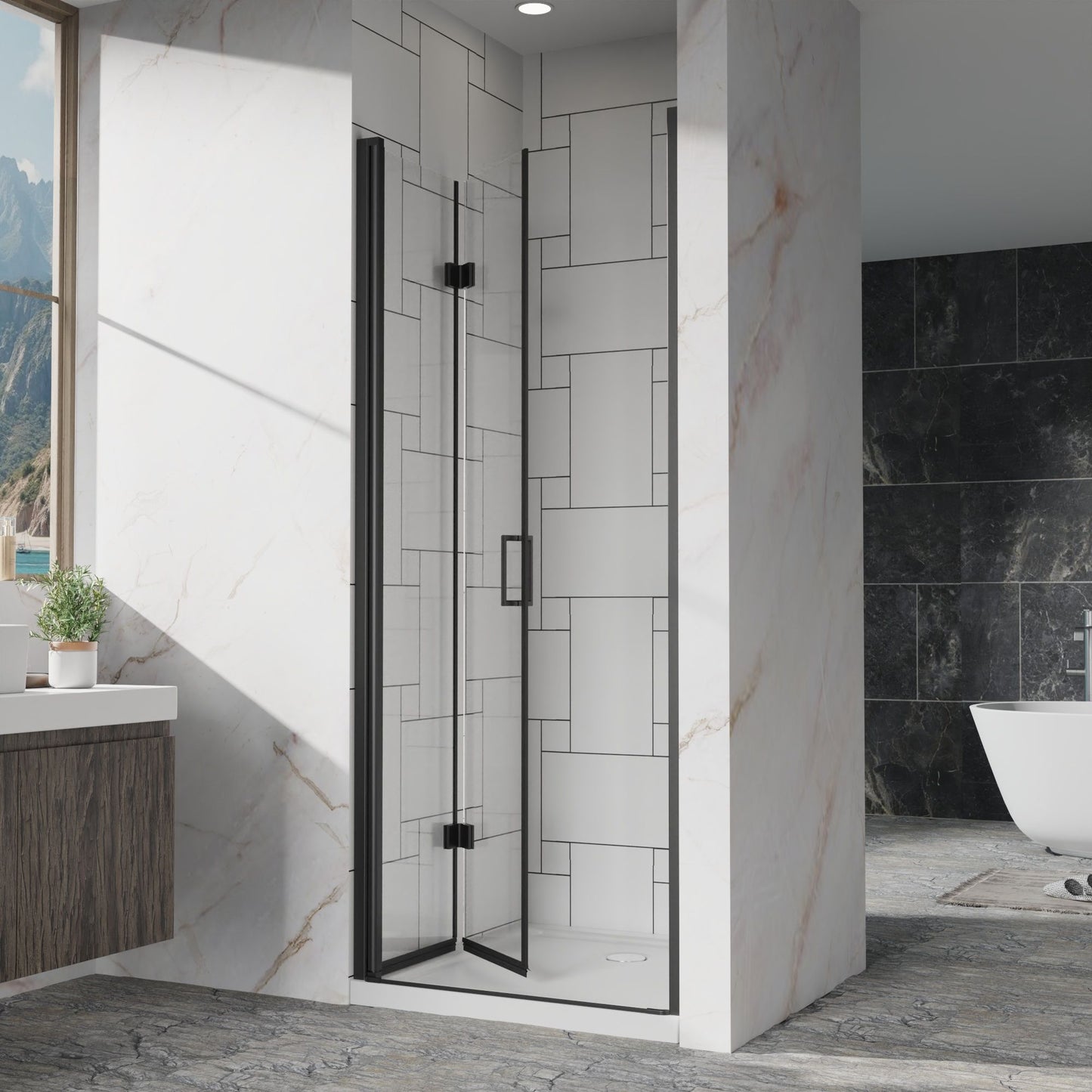 Bifold Frameless Shower Door With Tempered Clear Glass Daily Nest