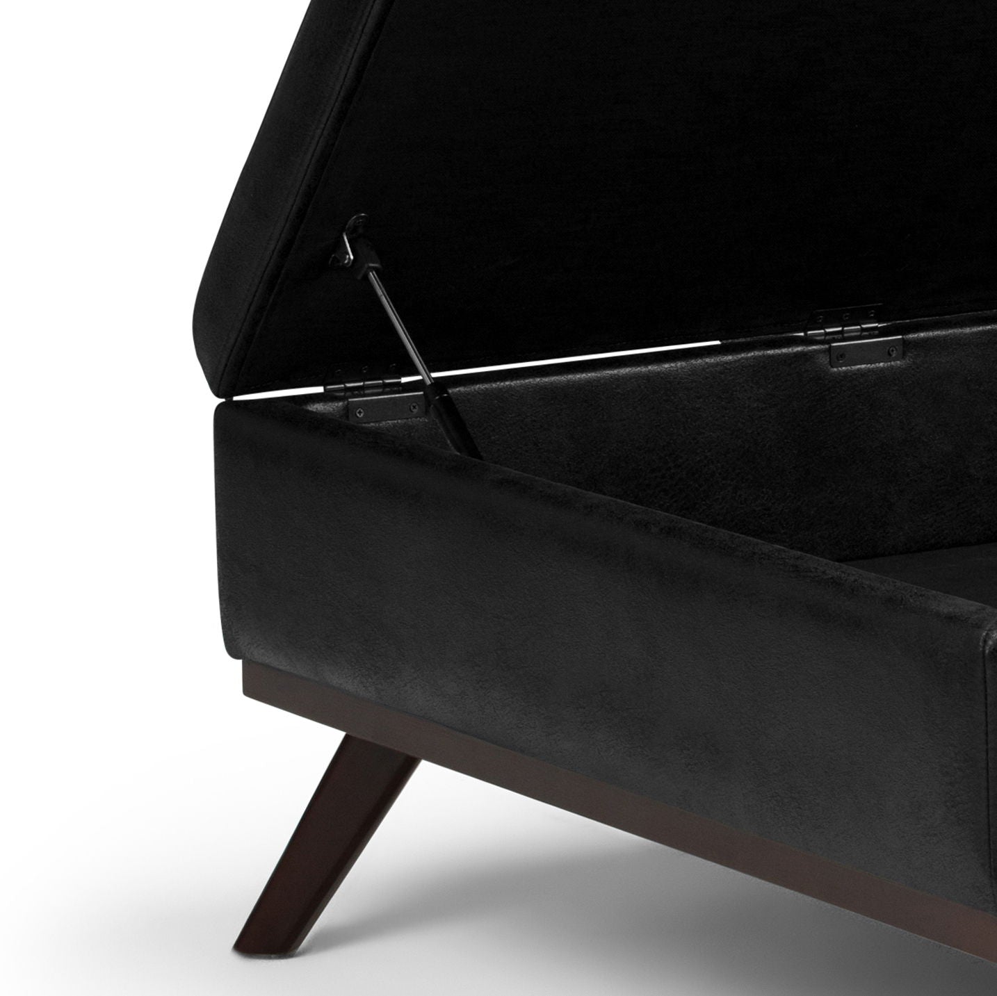 Owen - Square Coffee Table Storage Ottoman - Distressed Black Simpli-Home